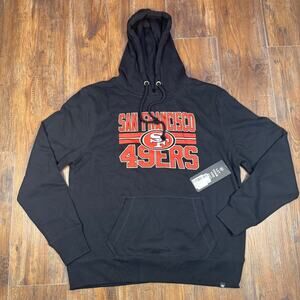 '47 Brand NFL San Francisco 49ers Block Stripe Headline Pullover Hoodie LARGE